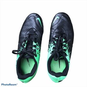 lime green and black sneakers